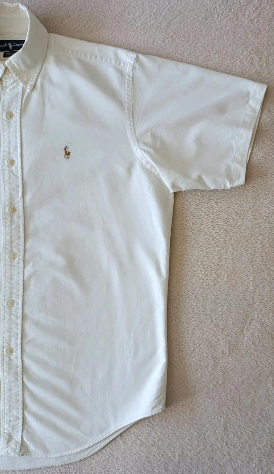 Camisa Ralph Lauren Vintage Yarmouth branco-acinzentado mangas curtas Tamanho 15/32 – photo 7